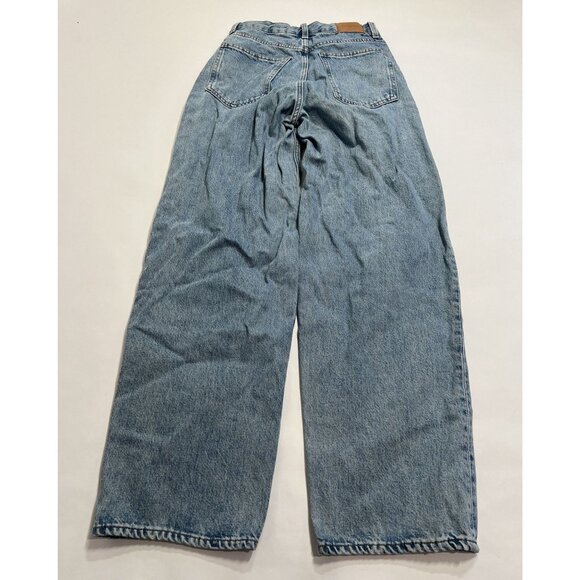 Weekday Rail Mid Rise Loose Wide Leg Jeans in Blue - Picture 3 of 4